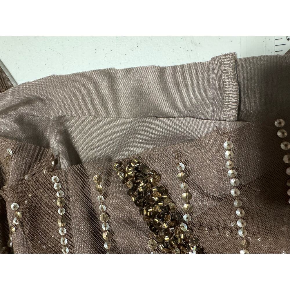 Aidan Mattox Beaded Evening Gown Chocolate Brown Size 14 - Picture 8 of 9